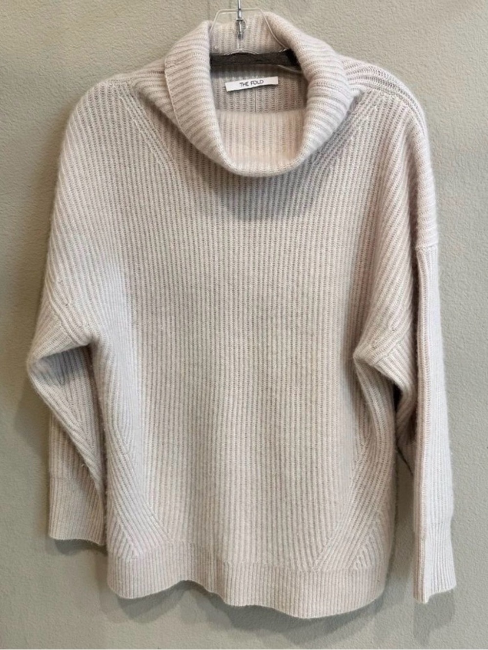 The Fold | S | 100% cashmere turtleneck Cowl neck cashmere sweater tan cashmere
